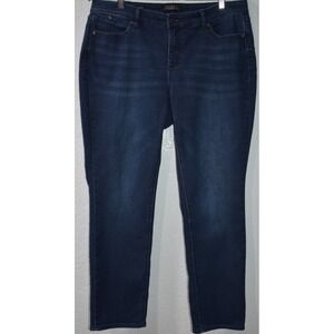 Talbots 14WP Flawless 5-Pocket Jeans Straight Leg Blue Cotton Stretch Denim 14WP